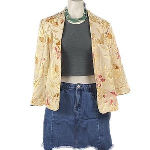 Blazer Three Quarter Sleeve Floral  Sz L